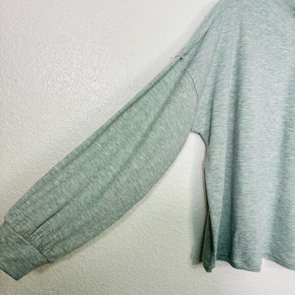 Johnny Was Calme Sweater Women Extra Large Puff Sleeve Cozy Sweatshirt Green XL - Picture 5 of 14